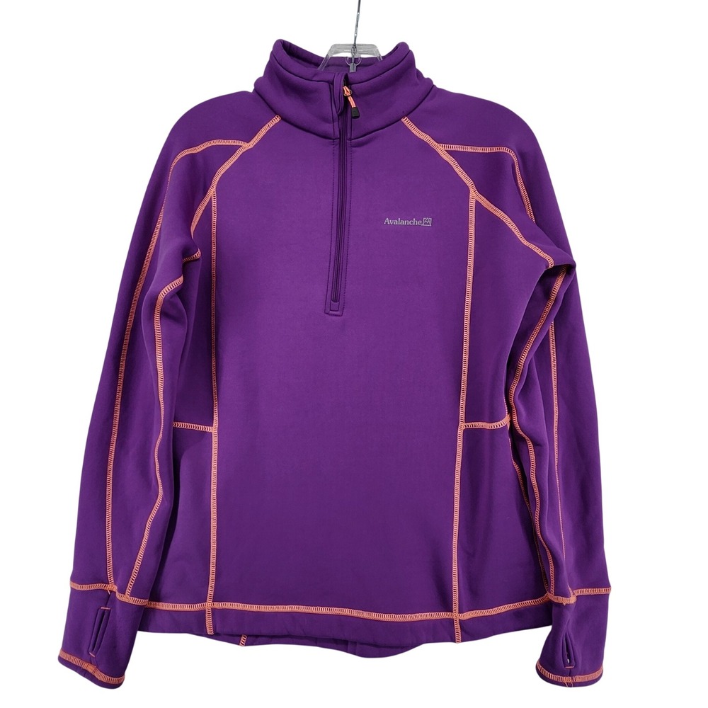 Avalanche Large Purple 1/4 Zip Fleece Pullover Hiking Gorpcore Active Wear
